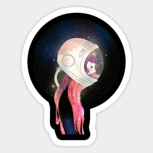 Girl Astronaut Drawing - Space Lover Sticker